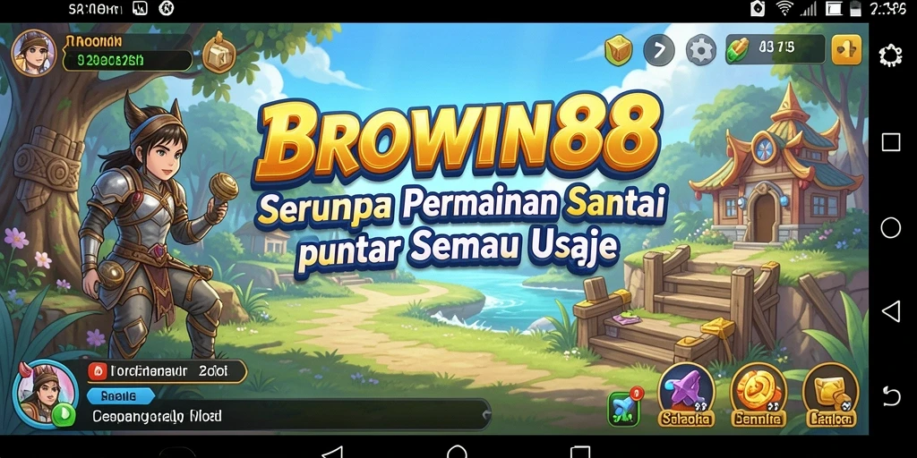 Screenshot permainan BROWIN88 menampilkan grafis warna-warni dan gameplay yang seru.