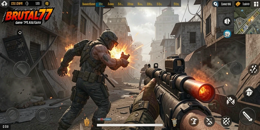 Tangkap momen menegangkan dalam gameplay seru BRUTAL77.