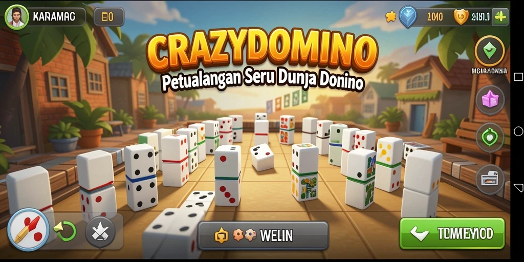 Gameplay seru dari CRAZYDOMINO yang penuh petualangan dan tantangan.