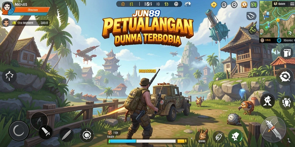 Tangkapan layar gameplay <strong>JUN88</strong> yang menampilkan dunia terbuka yang memukau.