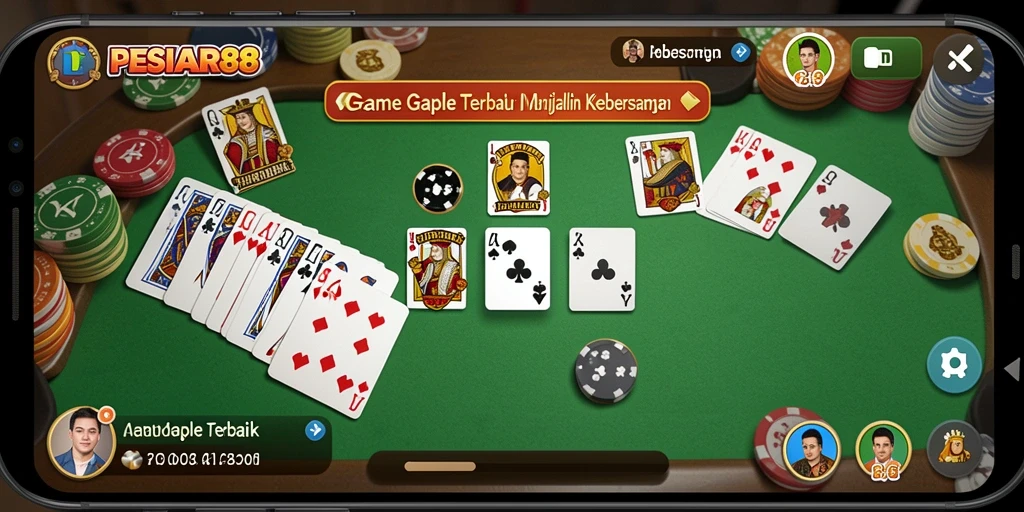 Screenshot PESIAR88 menampilkan keseruan bermain Gaple secara online.